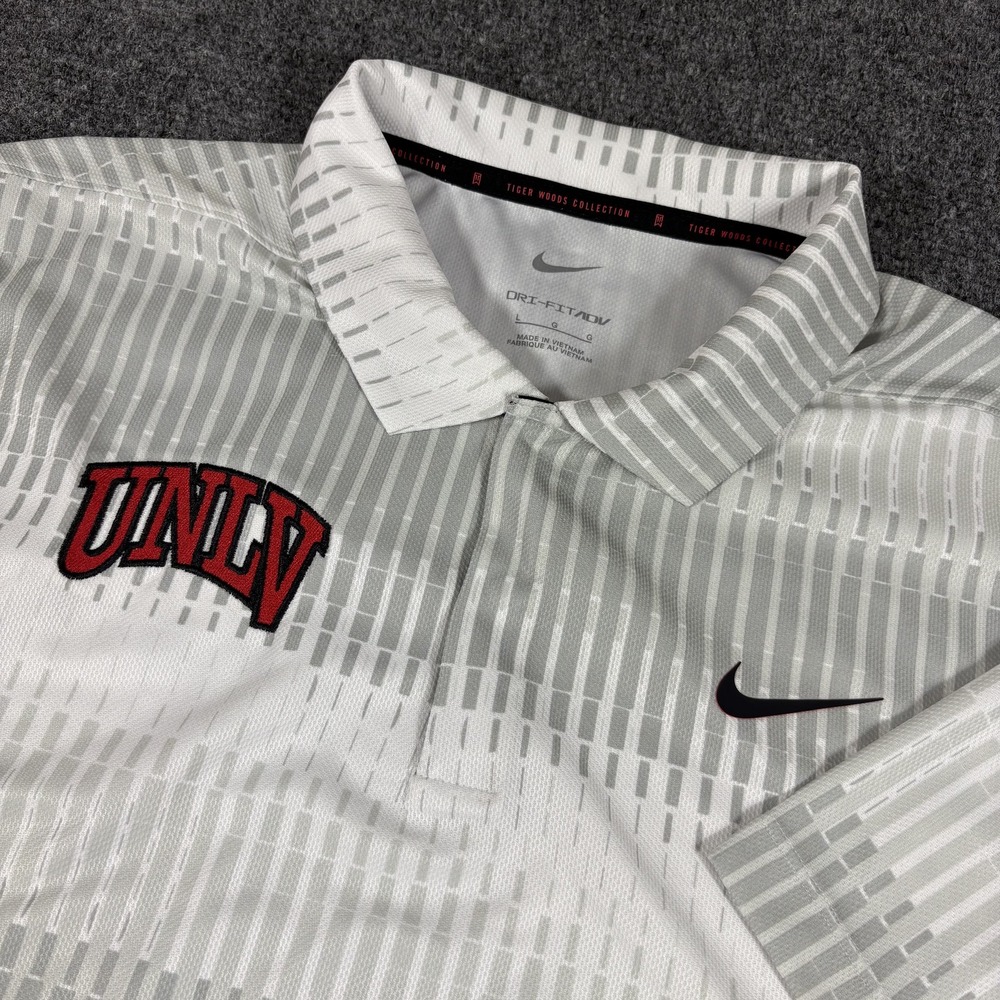 Nike Tiger Woods Collection Dri-FIT ADV Polo UNLV Men's Size L White/Gray